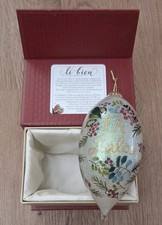 2017 Pier 1 Ornament Fa La La Hand Painted Blown Glass In Box Christmas  picture