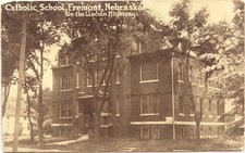 Fremont Nebraska Catholic School Antique Postcard 1915 picture