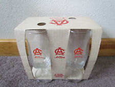 New 4 pc Set of Vintage Adolf Coors Stem Beer Goblet Glasses Textured 12oz picture