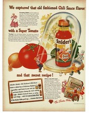 1946 Snider's Chili Sauce in bell jar Little People Vintage Print Ad picture