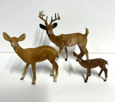 Vintage family of deer with buck/doe/fawn hard plastic Circa 1950-60's picture