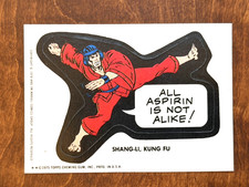 Vtg 1975 Topps Marvel Super-Heroes Sticker  Shang-Li Tan Test Back - Rookie picture