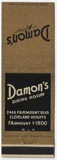 Vintage Matchbook Cover  Damon's Dining Room Cleveland Heights O. Ph. FA 1-1900 picture