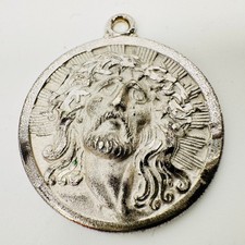 Vintage Theda Sterling Silver Jesus Christ Crown of Thorns Religious Medal 10.23 picture