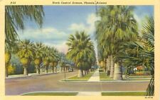 North Central Avenue Phoenix Arizona Vintage Linen Postcard picture