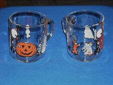 Vintage Luminarc Trick-Or-Treat  Halloween Mug glass cup set of 2 picture