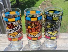 3 Fallstaff Stained Beer Glasses picture