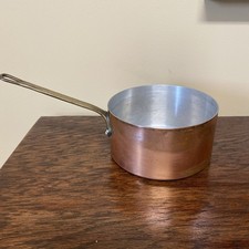 Vintage French Copper 1.5 Qt. Pot Tournus France Stainless Steel Lining picture