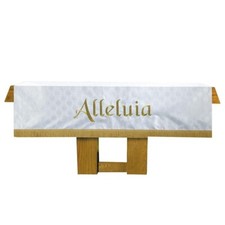 Maltese Cross Jacquard Altar Frontal - WHITE 72 x 52 Altar Linens With Fringe picture