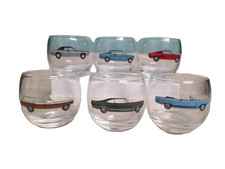 Vintage 1968 Ford Dealership Promotional Cocktail Glasses Roly Poly picture