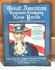 Antique Great American Insurance Company Tin Sign  picture