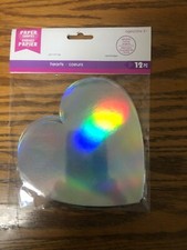 NEW DARICE VALENTINE DAY 2 PACK PAPER SHAPES HEARTS SILVER 12PC EACH picture