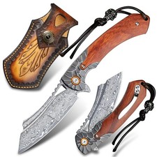 men's pocket knife Damascus Steel Handmade Folding Knife,3.5 in blade ros picture