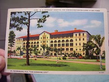 1937 POSTCARD U.S. VETERANS HOSPITAL BAY PINES ST. PETERSBURG FL picture