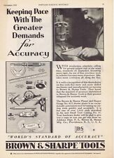 1929 Vintage Ad - BROWN & SHARPE TOOLS - 6 SHOWN - PROVIDENCE, RI picture