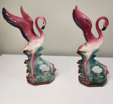MCM Flamingo Figurine Maddux  California Ceramic Pink Glossy  Outstretched Wing picture
