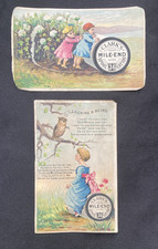 1890s Victorian Lot (2) Children Trade Cards ~ Clark's Miles Spool Cotton Thread picture