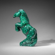 Genuine Polished Malachite Horse Carving (8.2 lbs) picture