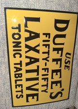 Original NOS Duffees Laxative tonic tablets Embossed  Tin Sign picture