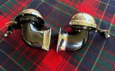 OLD VINTAGE 1935 FORD DELUXE HORNS and BRACKETS picture