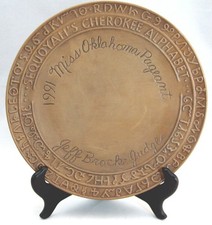 Frankoma Pottery Vintage 1991 Miss America Miss Oklahoma Pageant Custom Plate picture