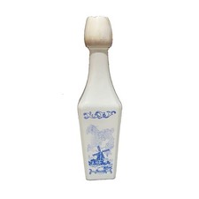 Vandermint,Blue/White Windmill,Liquor Bottle/Decanter W/Tulip Lid Holland, Vtg70 picture