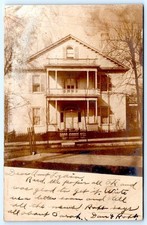 1907 RPPC GREAT HOUSE with IRON FENCE LEXINGTON KENTUCKY POSTMARK POSTCARD picture
