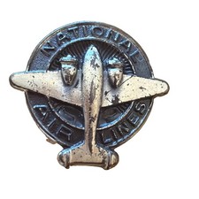 Vintage Silver National Airlines Service Award Lapel Pin picture
