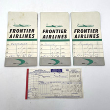 Frontier Airlines 1960 Ticket Jackets Plus 1 Ticket Vintage picture