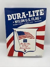 VINTAGE DURA-LITE 95% NYLON U.S. FLAG 3 X 5 DETTRA FLAGS PRODUCTS ORIG BOX picture