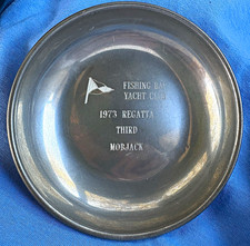 Vintage Hampton Fishing Bay Yacht Club Award Plates Pewter Lot 1970s Boating VA picture
