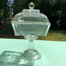Antique EAPG Square Compote with Cover 12