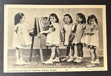 Dionne Quintuplets PECO # 14 Postcard, 2 Cent Stamp Intact, Midwife AUTOGRAPHED picture