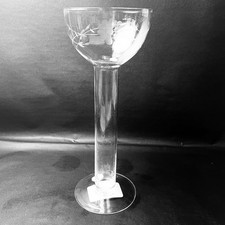 Princess House Heritage Exclus Clear Crystal Glass Etched Floating Candleholder picture