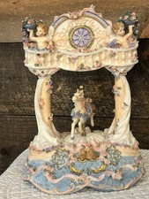 Vintage- “The Entertainer” Tune Horse Carousel Birds,Angel, Bells Music Box picture