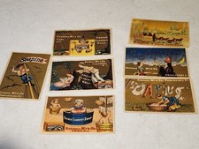 LOT OF 7- ANTIQUE VICTORIAN SOAPINE FRENCH LAUNDRY TRADE CARDS KENDALL MFG RI picture