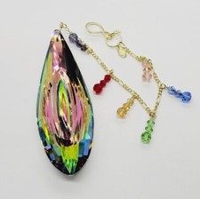 Kirks Folly Shimmer Rainbow Vitrail Crystal Hanging Window Ornament Gold tone picture