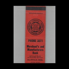 Matchbook Cover Merchant's And Manufacturers Bank Ellisville, MS picture