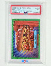 2022 Topps Chrome Garbage Pail Kids Hot Doug 185b Green Wave Refractor - PSA 9 picture