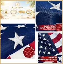American Flag 6x10 Ft Heavy Duty Outdoor Spun Polyester Embroidered Stars Sewn picture