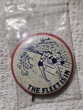 Vtg 1940's Navy WWII The Fleet Is In Pin Button Pinback Pinup Girls Homefront picture