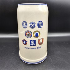 Vintage Munchner Bier Beer Mug Stoneware Stein Gerz picture