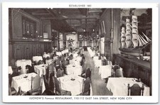 Luchow's Famous Restaurant NYC Interior Photo Postcard 1930s-40s picture
