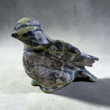 VTG Carved Soapstone Agate Stone Bird Figurine Sparrow Statue 3