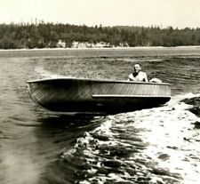Lot Of 3 Wood Speed Boat On Lake Speeding 8 x10 Photographs  picture
