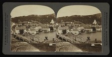 Photo:Mandal Norway 1906 Stereoview Harbor Bridge Townscape picture