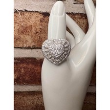 Massive 6 CTW Moissanite Heart Ring 925 Sterling Silver picture