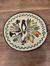 Wounaan Embera Tribe Panamanian Coil Basket Tribal Art Bird Hand Woven ￼ picture