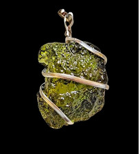Moldavite Pendant Necklace Natural Certified From Czech Republic  picture