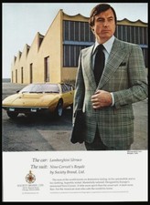 1974 Nino Cerruti  Suit w/ Lamborghini Urraco -  ORIG. print ad-Vintage Decor picture
